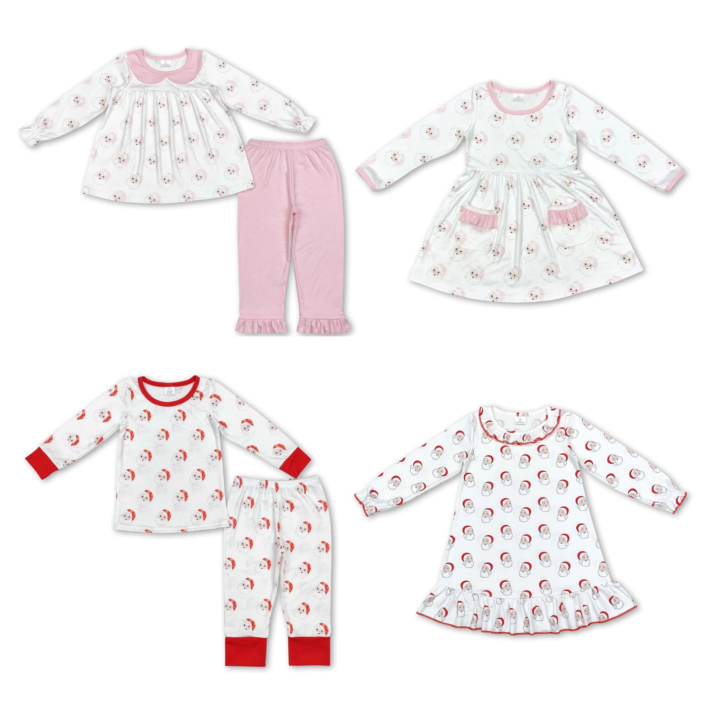 RTS NO MOQ GLP1531 GLD0742 GLD0689 BLP0751 Santa Claus long-sleeved suit & dress: pink & red