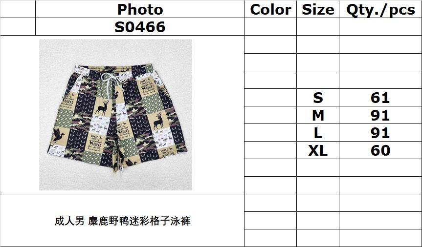 RTS NO MOQ ETA 5/7days arrived S0466 Adult male elk duck camouflage plaid swimming trunks