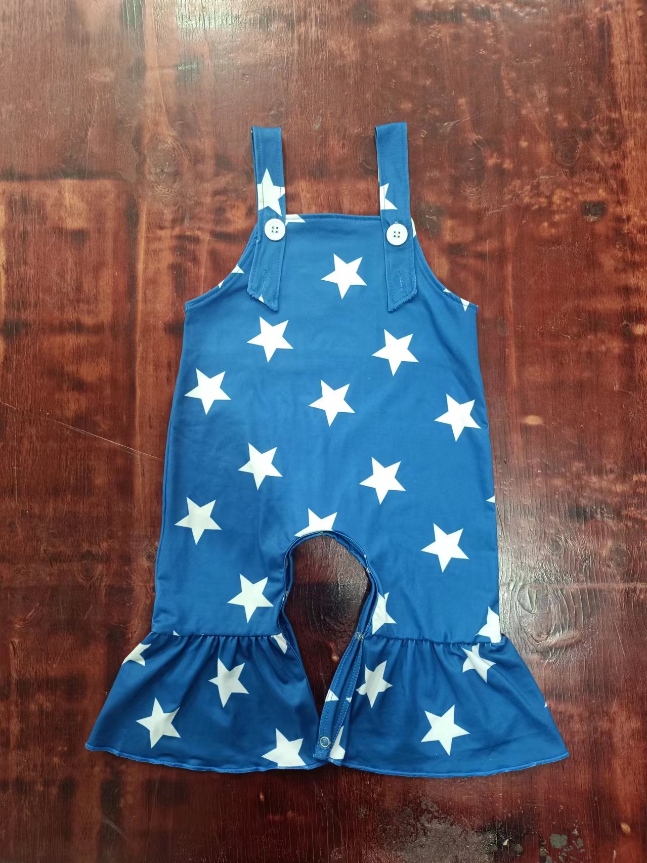 custom moq 5 eta 5weeks mix size stars blue suspender jumpsuit