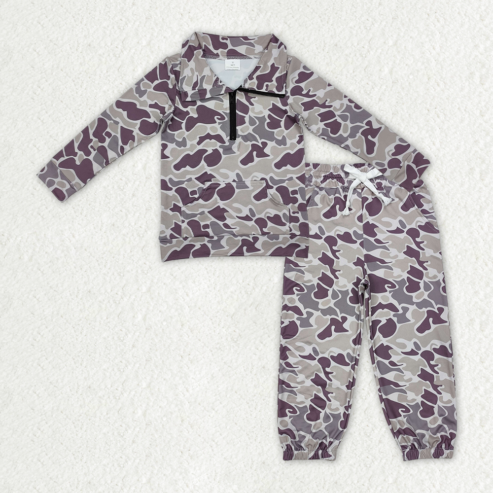 RTS NO MOQ Baby Boys Clothes Camouflage duck long-sleeved pants set