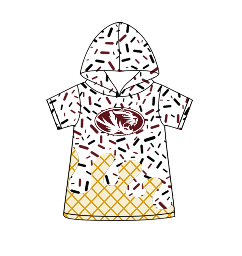 custom moq 3 eta 6-8weeks adult and kids clothes team hooded short sleeve top