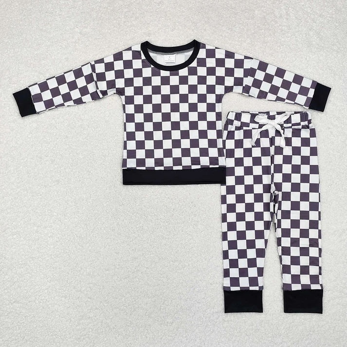 RTS NO MOQ Children's plaid long-sleeved suit