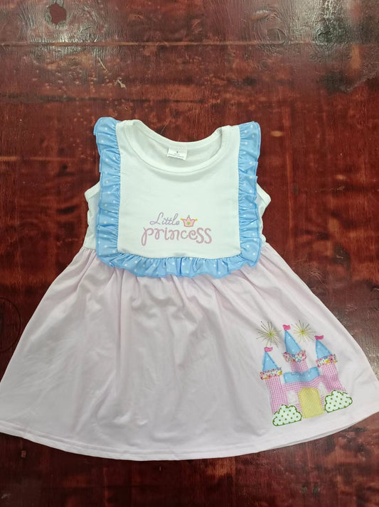 custom moq 5 eta 4-6weeks summer girls castle sleeveless pink sleeveless skirt dress