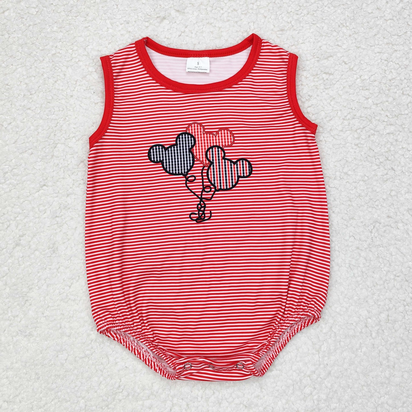 RTS no moq SR1844 Mickey balloon red striped vest jumpsuit