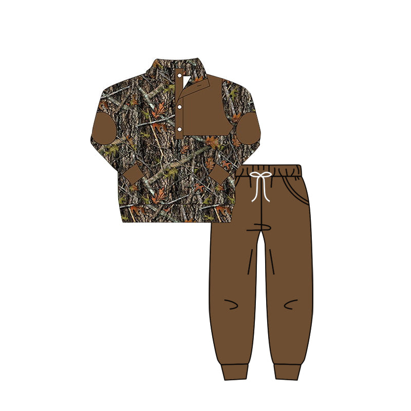 custom moq 5 eta 5-6weeks Brown long-sleeved trousers suit