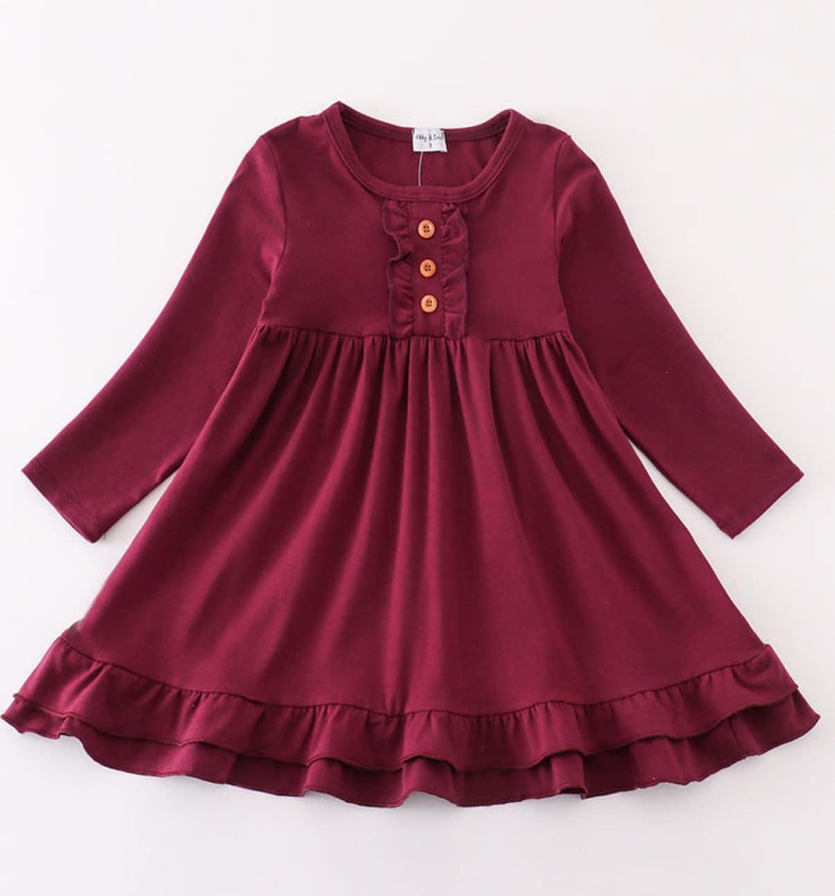 custom moq 3 eta 4-5 weeks baby girls clothes toddler girls cotton brick red long sleeve dress