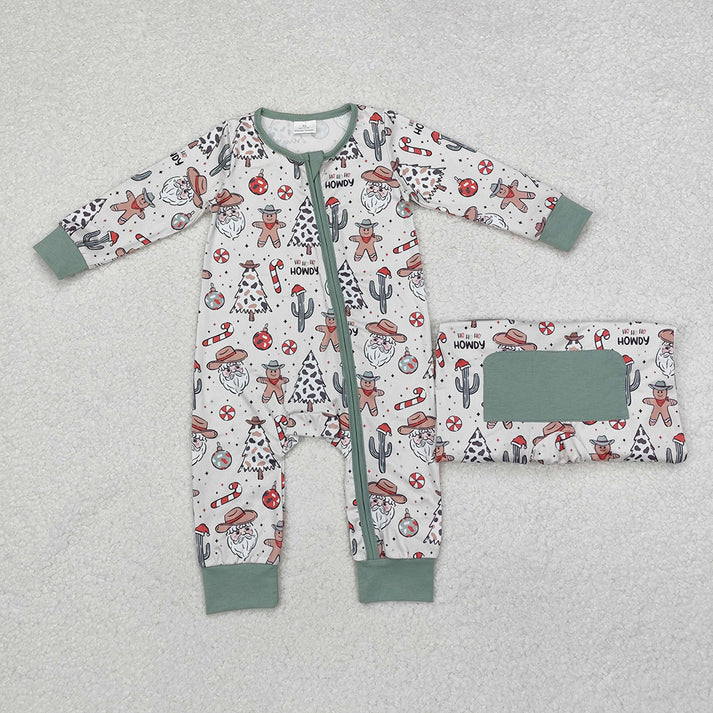 RTS NO MOQ Baby Girls and Boys Christmas trees pants sets and rompers