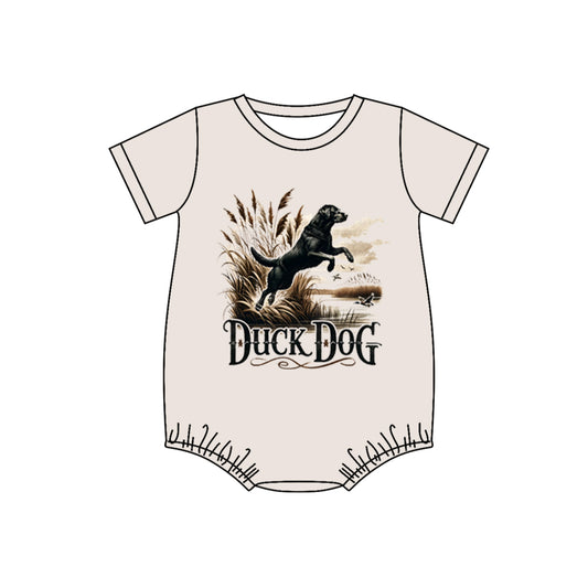 5.1(1)custom each style moq 5eta 4-5week DUCK DOG prints khaki boys outfit and baby romper