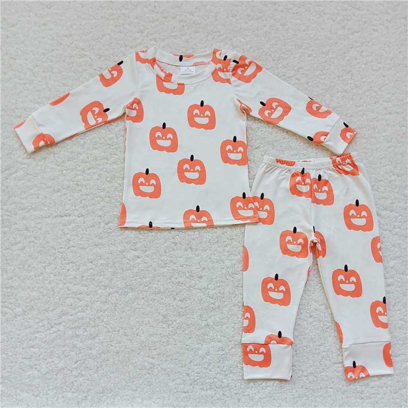 RTS Pumpkin Pajamas Boys Halloween Romper Matching