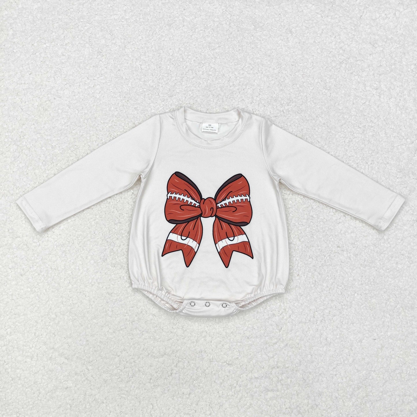 RTS NO MOQ ETA 5/7days LR1717 Long-sleeved bodysuit with rugby bow pattern