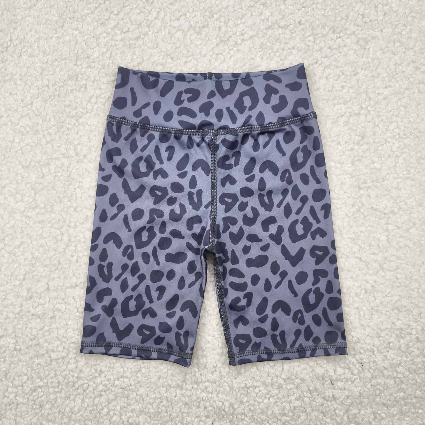 RTS NO MOQ SS0539 Dark grey leopard print yoga cycling shorts