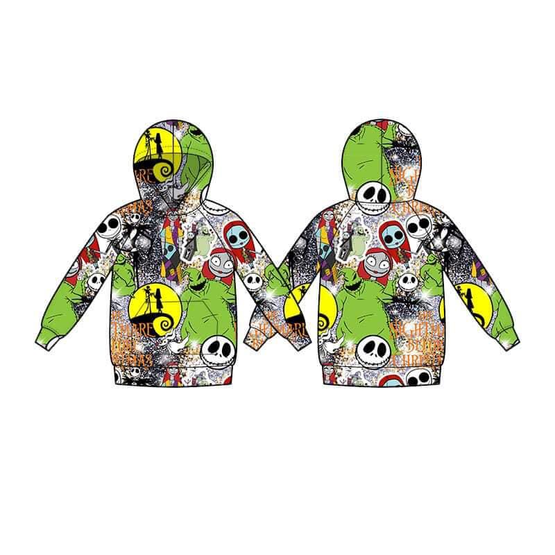 5.15custom each style moq 5eta 4-5week Sibling Sister Smiley cartoon character print black-green girls and boys outfits and baby romper and blanket match family design