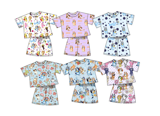 1.11 custom each style moq 5eta 4-6week Sibling Sister baby girls short sleeve shorts sets 1 and sets 2 and sets 6 match design