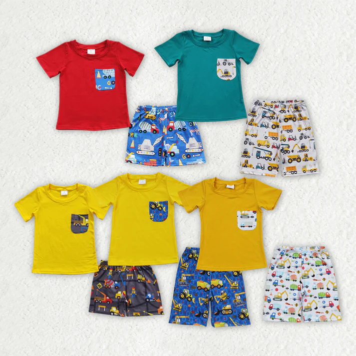 RTS NO MOQ baby boys Clothes short sleeve shorts Sets