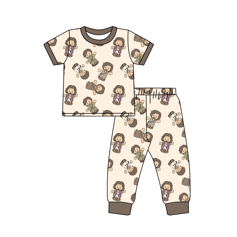 Custom moq 3 eta 7/8week moq 5 eta /4/5week cartoon Short Sleeve Pants Set