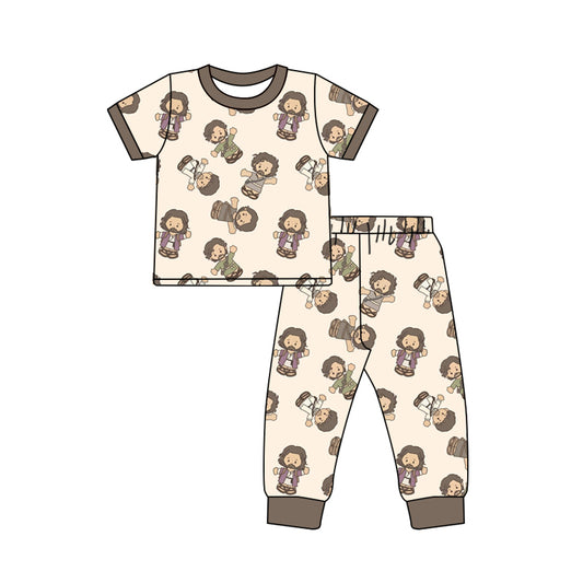 Custom moq 3 eta 7/8week moq 5 eta /4/5week cartoon Short Sleeve Pants Set