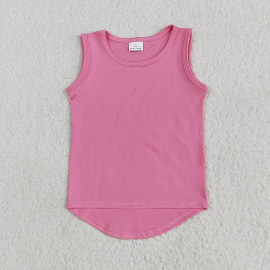 RTS NO MOQ GT0983 Pure pink sleeveless vest yoga top