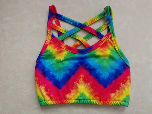 Girls Tie Dye Summer Sports Bra