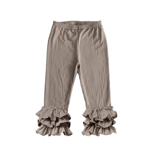 Deadline: February 8th Solid color pleated trousers Light gray ruffle pants