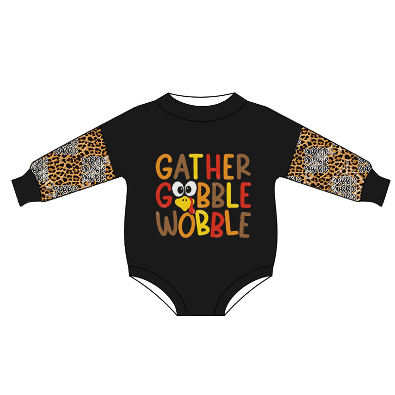 5.14custom each style moq 5eta 4-5week Sibling Sister GOBBLE  prints leopard print girls and boys outfits and baby romper and dress match family design