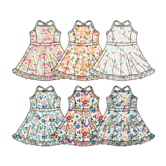 25.11.25 custom each style moq 5 eta 6-8week Sibling Sister baby girl short sleeves dress 6 match design