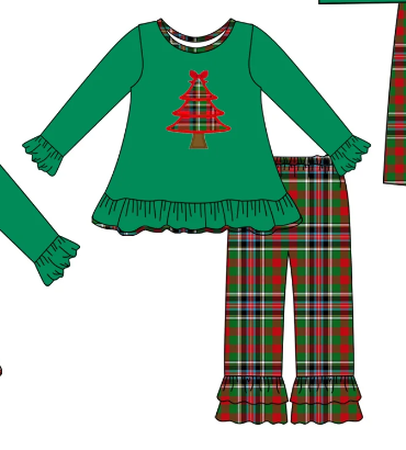 PRE ORDER Deadline  September 2  custom no moq Christmas green long-sleeved trousers suit