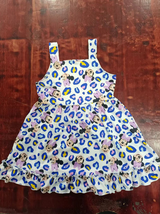 custom moq 5 eta 5weeks mix size girls clothes leopard suspender dress