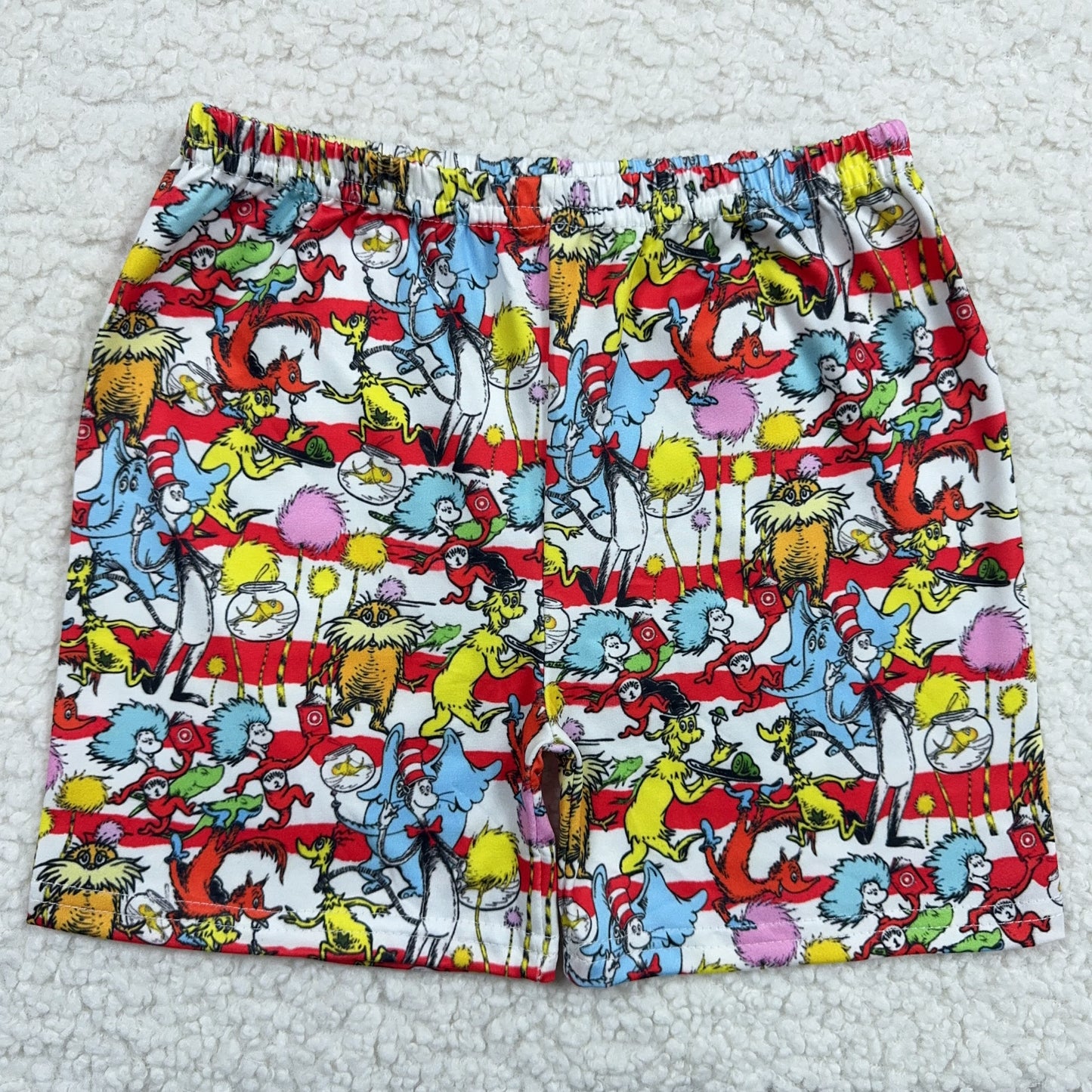 RTS SALES NO MOQ Animal red and white striped shorts