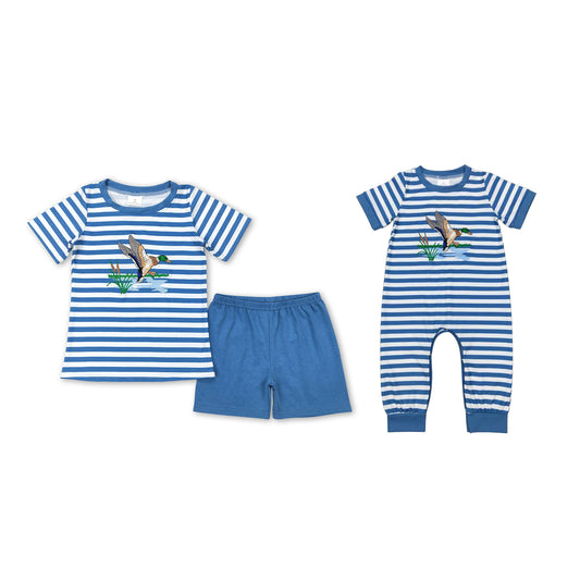 Baby Boys Shirt Shorts Summer Embroidery duck Rompers Outfits Clothes Sets