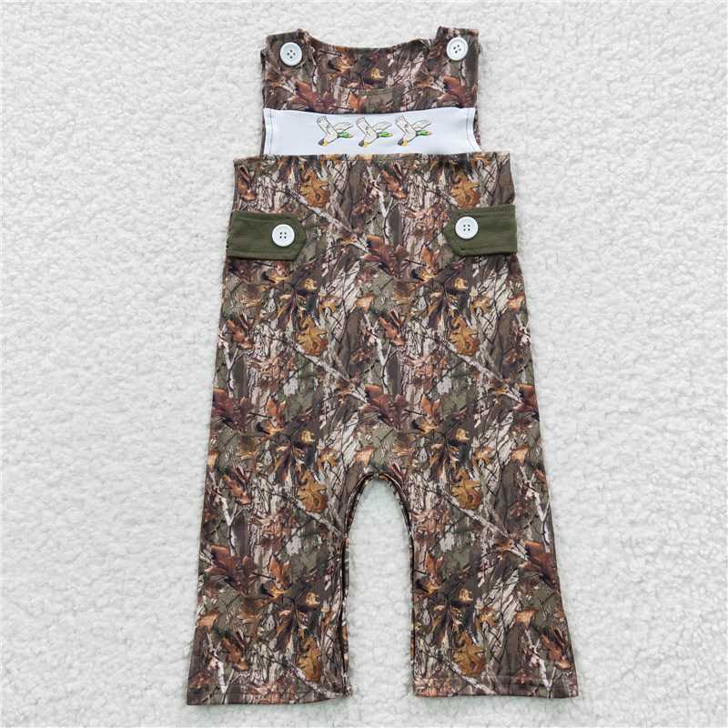 RTS Boys and girls Embroidered duck camouflage Short Sleeve Shorts sets rompers