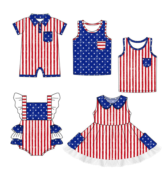 1.2 custom each style moq 5eta 4-6week Sibling Sister baby girl short sleeve shorts romper and boy romper and dress and top match design