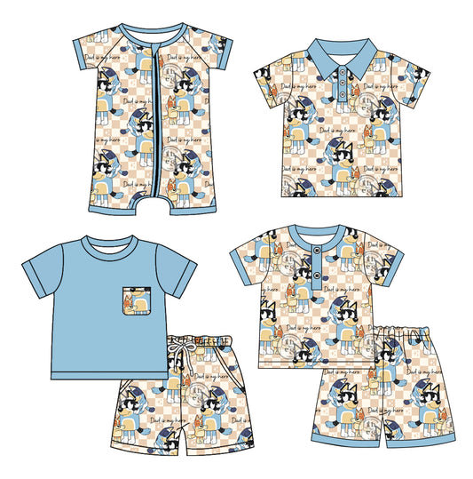 1.4 custom each style moq 5eta 4-6week Sibling Sister cartoon dog baby girl sets 1 and sets 2 and boy rompers and top match family design