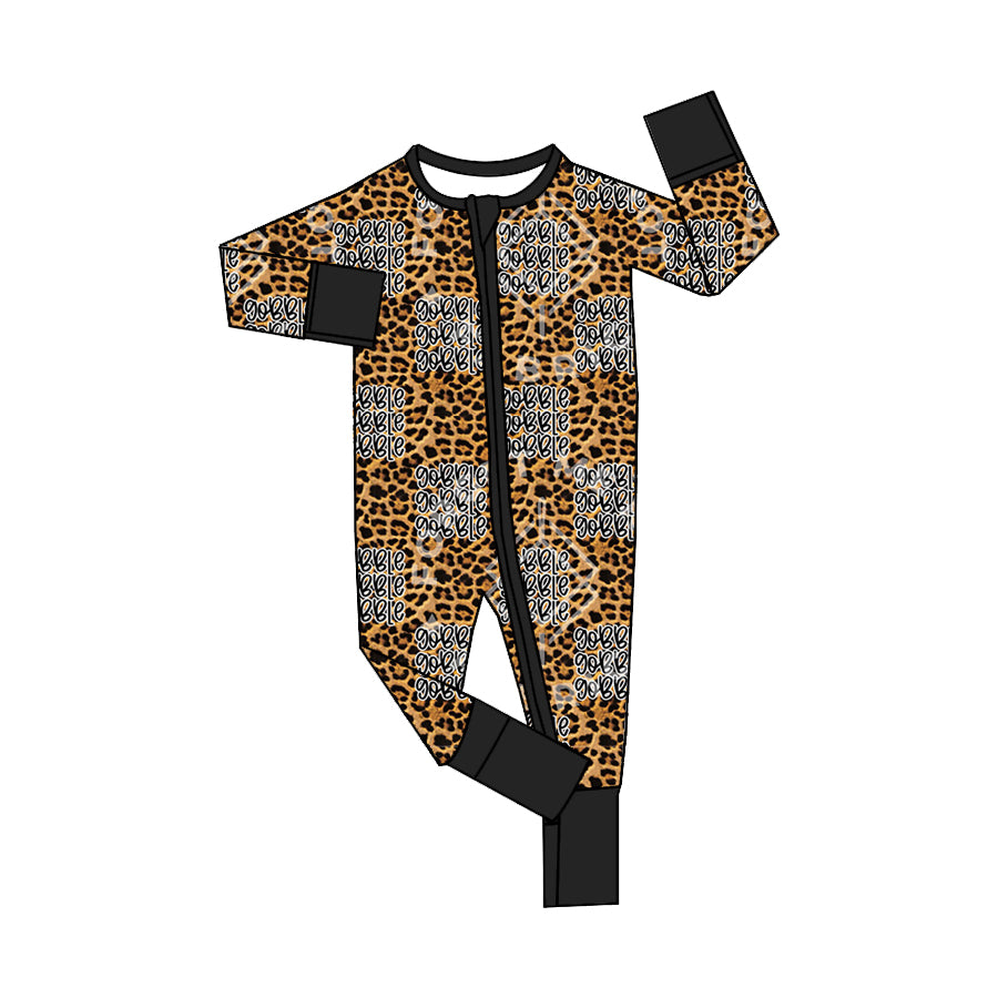 5.14custom each style moq 5eta 4-5week Sibling Sister GOBBLE  prints leopard print girls and boys outfits and baby romper and dress match family design