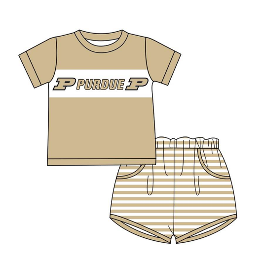 Deadline February 8 Team baby boys sets Gold letter short-sleeved shorts suit