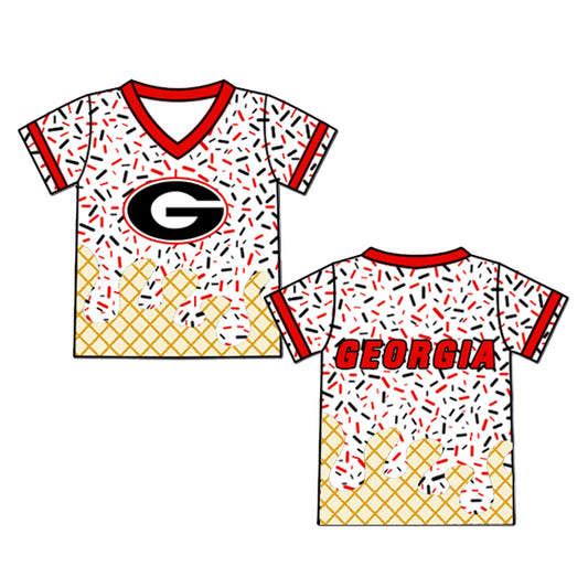 custom moq 3 eta 6-8weeks baby boy clothes red and gold short sleeve top-25.4.30