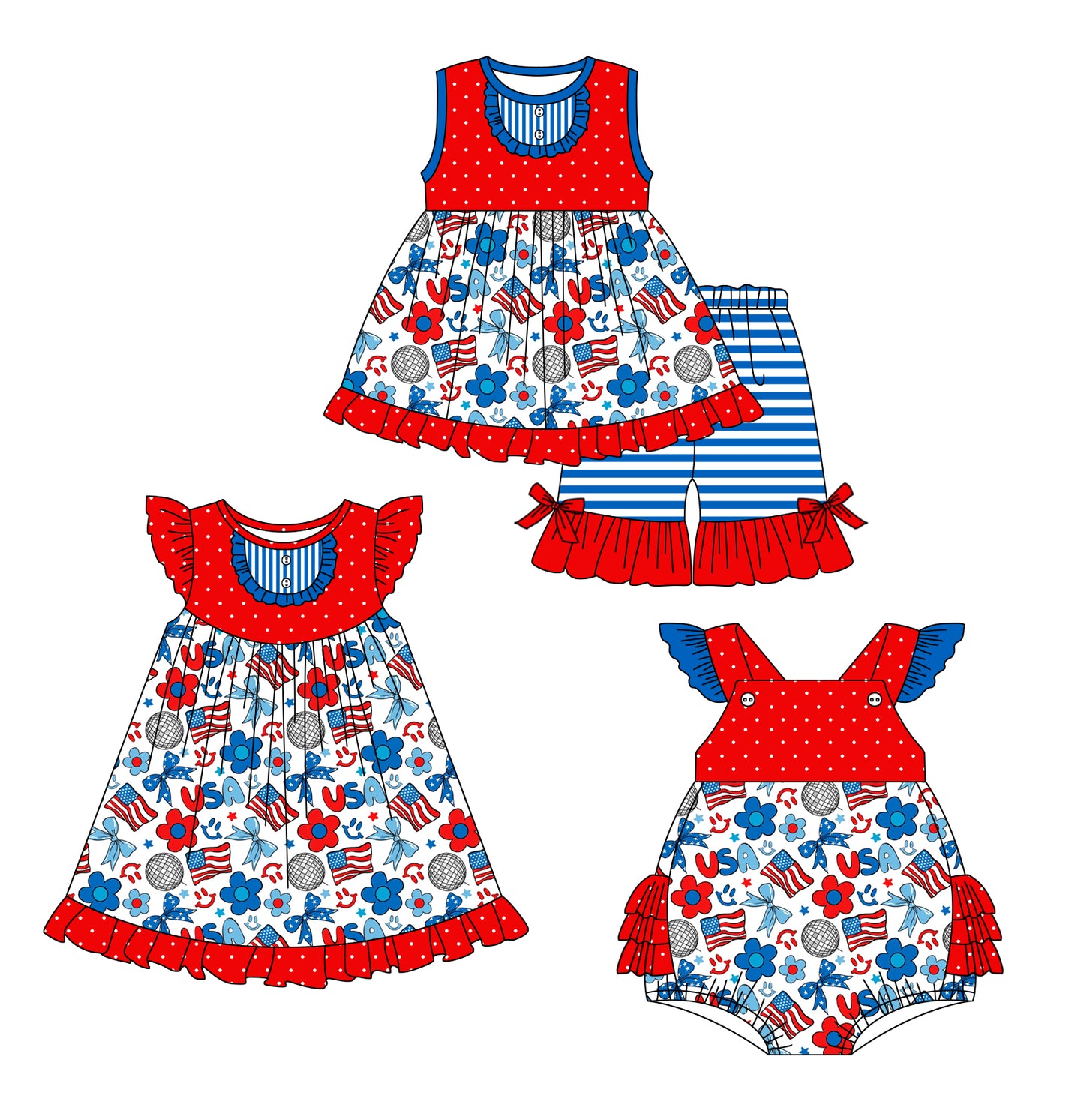 12.30 custom each style moq 5eta 4-6week Sibling Sister floral baby girl short sleeve shorts sets and dress and rompers match family design