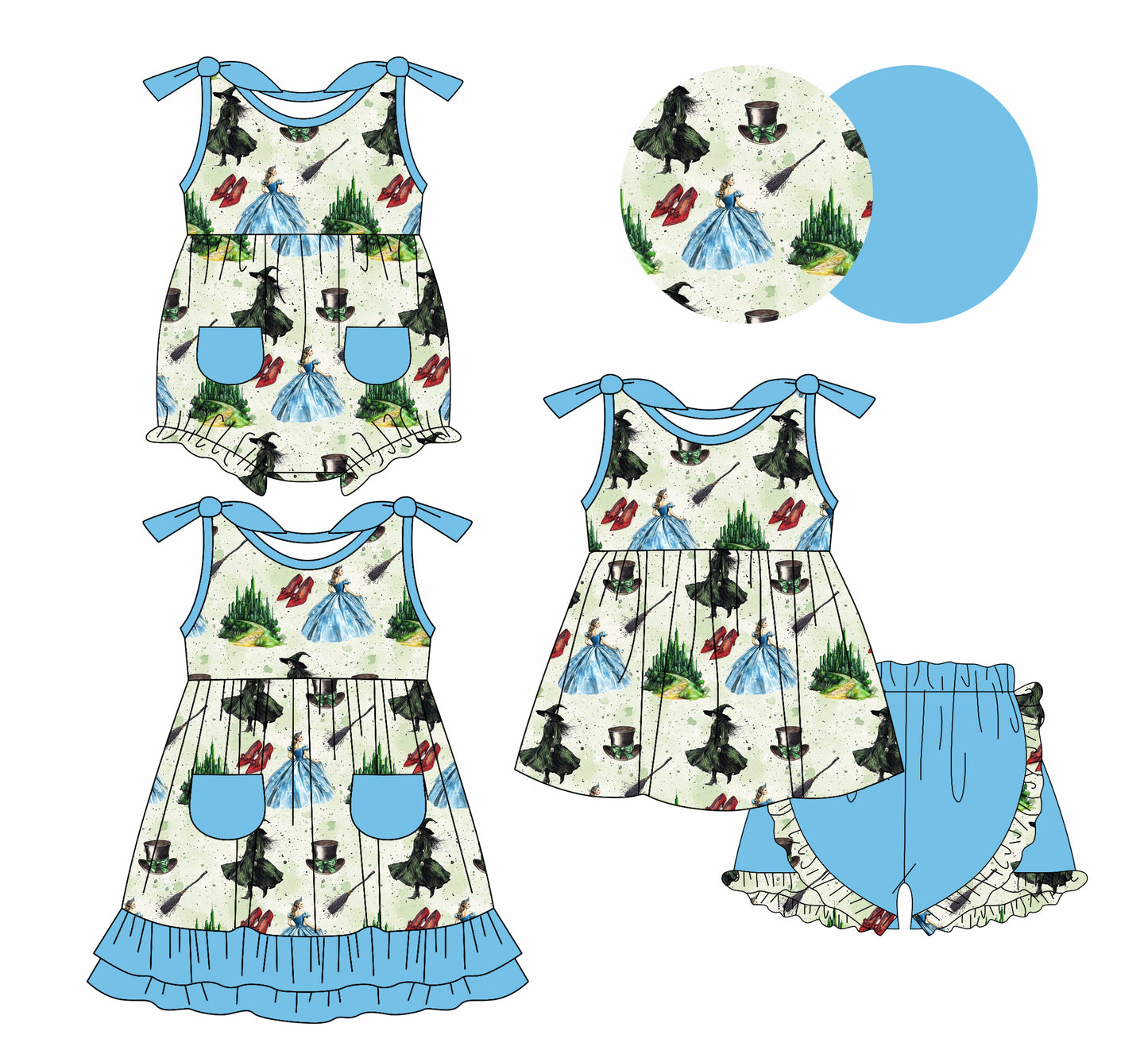 1.10 custom each style moq 5eta 4-6week Sibling Sister baby girl short sleeve shorts sets and dress and rompers match family design