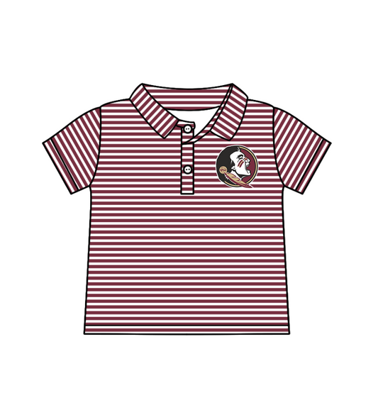 custom moq 3 eta 6-8weeks baby boy clothes team brick red striped short sleeve top-25.4.29