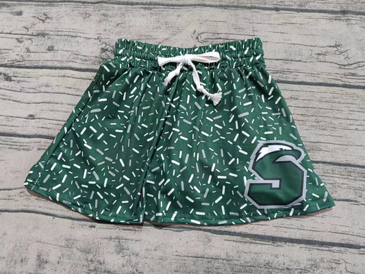 custom moq 3 eta 6-8weeks team adult and kids clothes girls green skirt