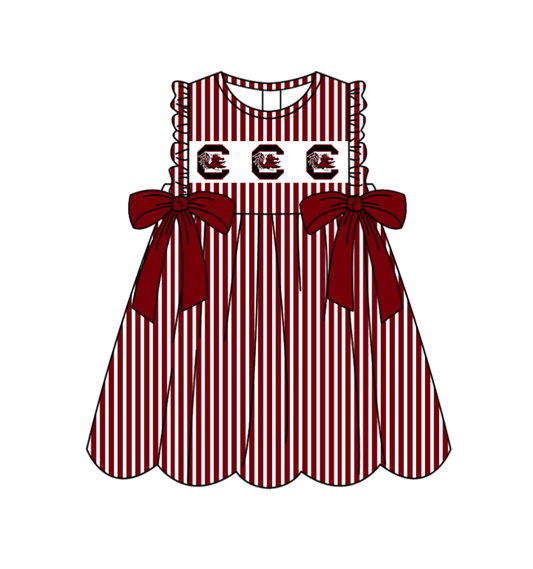 Custom moq 5 mix size milk silk baby girl clothes team summer dark red sleeveless dress-25.11.25