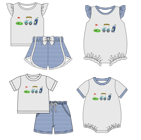 2.12 custom each style moq 5eta 4-6week Sibling Sister baby girl short sleeve shorts sets and sets 2 and boy romper and girl romper match design