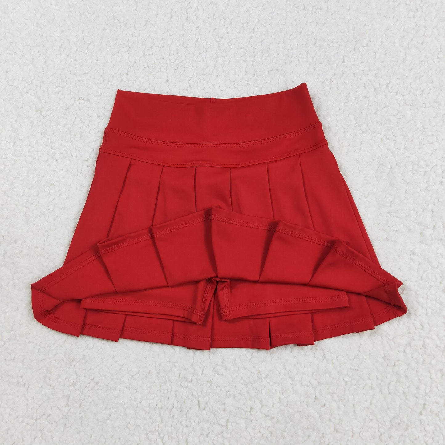 RTS NO MOQ（In Stock ) GLK0125 Solid Red Yoga Skirt