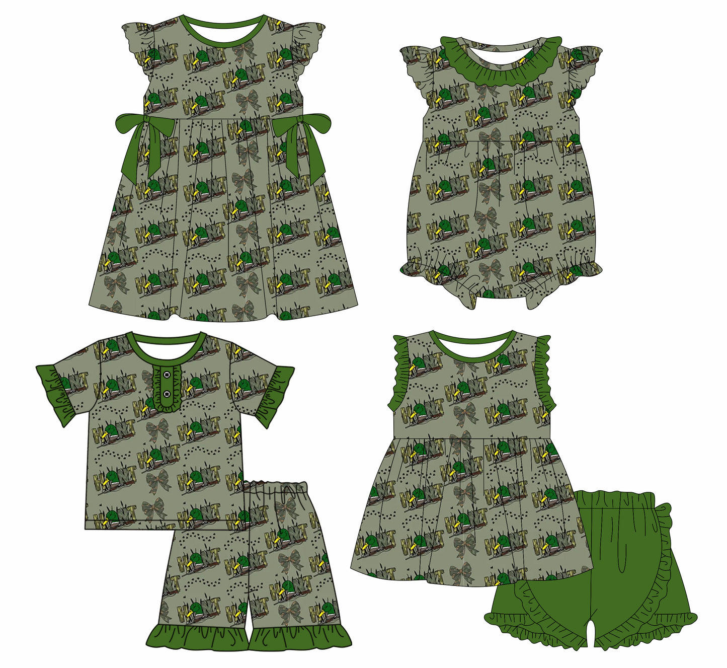 1.11 custom each style moq 5eta 4-6week Sibling Sister bow baby girl short sleeve shorts sets and sets 2 and boy romper and dress match design