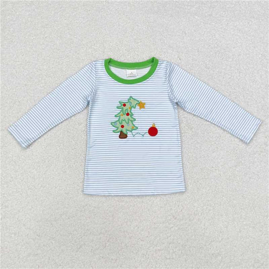 RTS NO MOQ（In Stock ) BT0809 Embroidered Christmas long-sleeved top