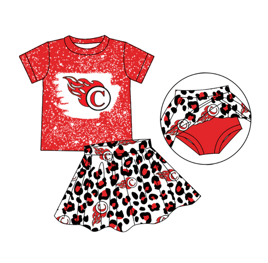 custom moq 3 eta 6-7weeks team summer baby girls clothes short sleeve skirts sets