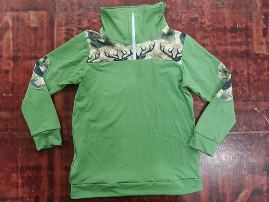 custom moq 5 eta 5weeks mix size boys green camouflage long sleeve Top