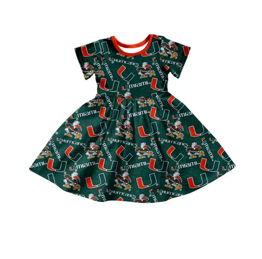baby girl team dark green summer dress