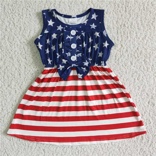 A17-12 Red Stripe Star Dress