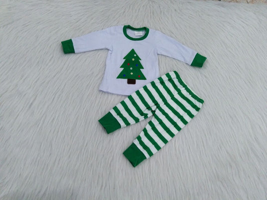 RTS SALES NO MOQ G2-20-6】 Christmas tree striped long-sleeved suit