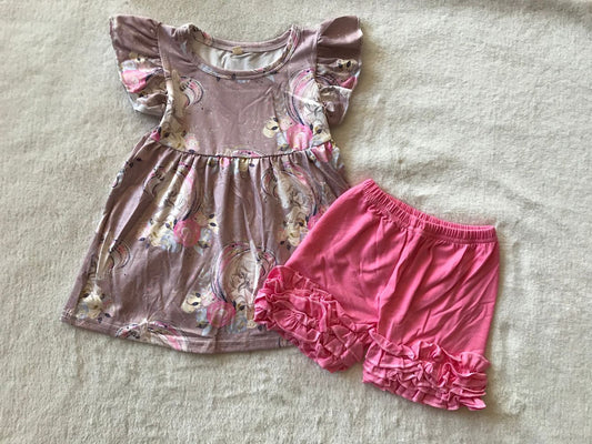 RTS SALES NO MOQ G3-6\\ Pink lace shorts set